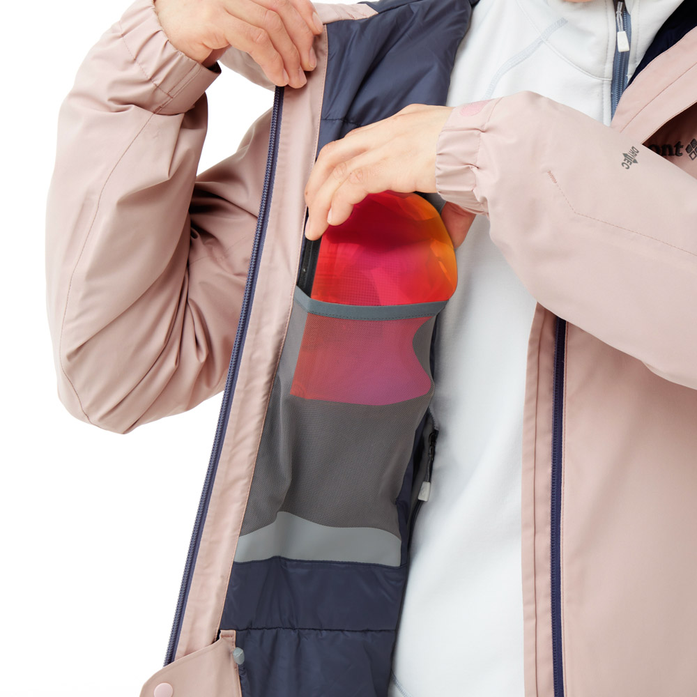 美品 モンベル パウダーステップパーカ フード付きジャケット ピンク M パウダーステップ パーカ Women's｜モンベル