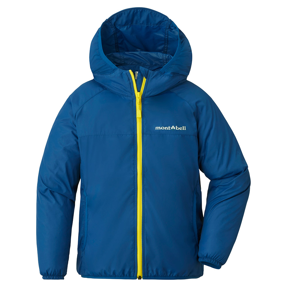 montbell 子ども用 フード付きジャケット 青 montbell フード付きジャケット 青 montbell 子ども用 フード付き